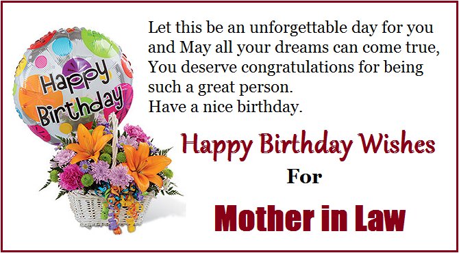 Happy birthday quotes for mom in law