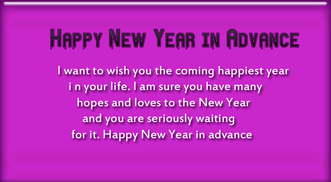 New Year Wishes in Advance