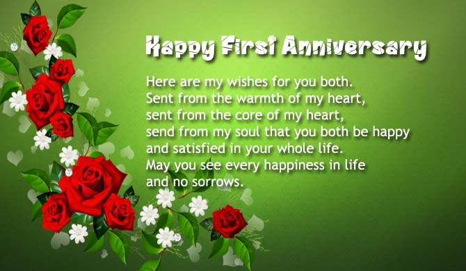 First wedding anniversary wishes to sister and brother in law