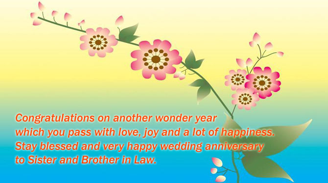 Happy Anniversary for Sister and Brother in Law