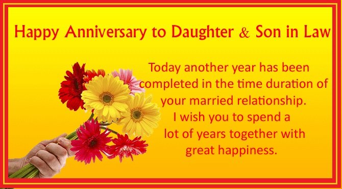 Happy Anniversary to Daughter and Son in Law